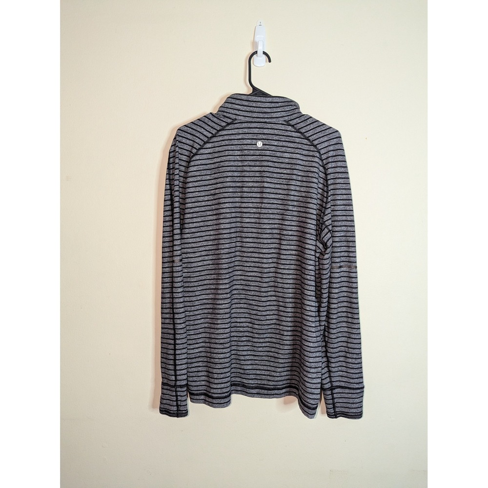 Lululemon Metal Vent Tech 1/2 Zip Pullover Mens Large Striped Long Sleeve - Picture 9 of 9